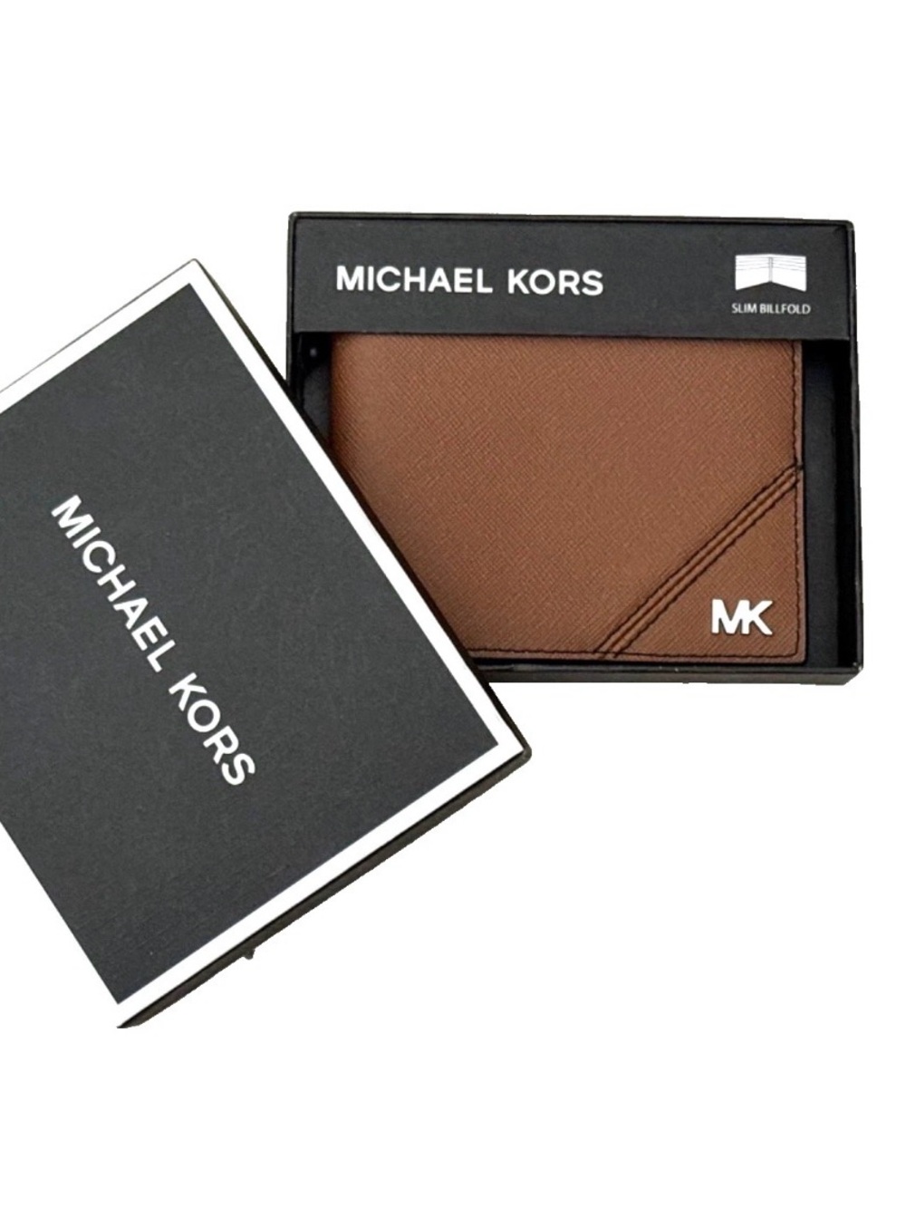 Michael Kors Brown Men’s Slim Leather Wallet with MK Logo